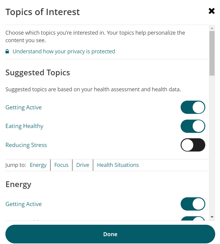 How to set Topics of Interest – Evernorth